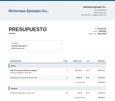 Moderna: Cabecera con fondo suave y filas alternas.